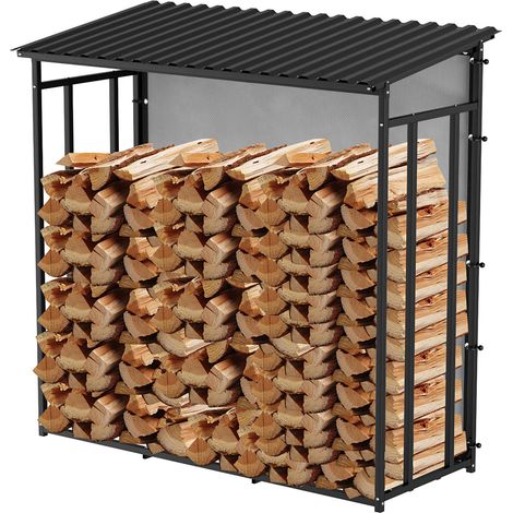 TolleTour scaffale per legna da camino aiuto per impilare 185x70x185cm in metallo deposito per legna da ardere (1/5)