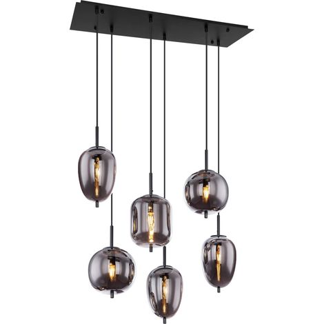 Globo - lámpara colgante - BLACKY - negro - vidrio - gran lámpara