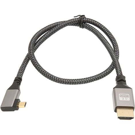 Hochgeschwindigkeits-4K-60Hz-18-Gbit/s-HD-Multimedia-Schnittstellenkabel, Micro-HD-Stecker auf HD-Stecker (rechtwinklig), 0,5 m (1/5)