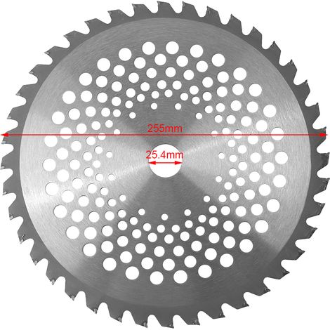 Lame de 25,4 mm de diamètre, 10 pouces, 40 dents à pointe carbure, pour outil de coupe de gazon électrique (1/5)