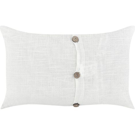 Set of 2 Decorative Cushions BANORI Linen 30 x 50 cm White Solid (1/5)