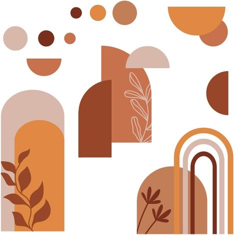 Plantes Stickers Muraux Géométrie Montagnes Sticker Mural Peler et Coller Forêt Arbre Bois Stikers Murals Autocollants Décoratifs pour Chambre D'Enfant Décor de Pépinière 90x39CM (1/5)