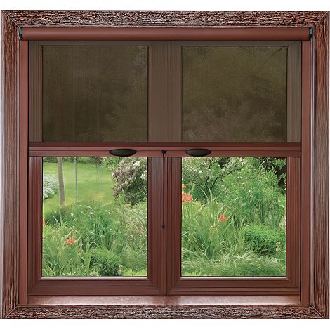 MOSKITONETZE IM FENSTER-KIT C/BREMSE 120X160 BRAUN (1/2)