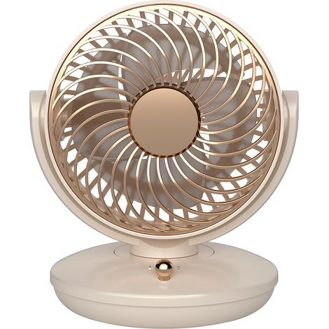 Ventilador oscilante de gran potencia con 3 velocidades ajustables, apto para uso en interiores (beige, 1 unidad, 15,513,518 cm). (1/5)