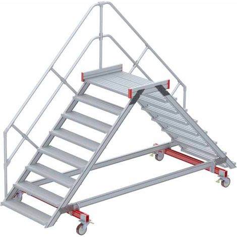 Euroline 512 mobiler Überstieg 45° Stufenausführung Alu gerieft Stufenbreite 1000mm 8 Stufen