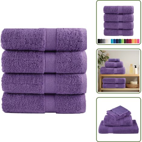 Sporthandtuch - vidaXL Premium-Gästetücher SOLUND 4 Stk. Lila 30x50 cm 600 g/m² - Küchentuch (1/5)