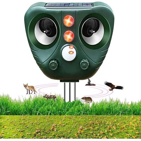 Ultrasonic Fox Repeller, Solar Cat Repeller, Waterproof Garden Animal Repeller, Motion Sensor LED Flash for Garden, Cat, Dog, Mouse, Fox, Snake, Wildlife, etc. (1/5)