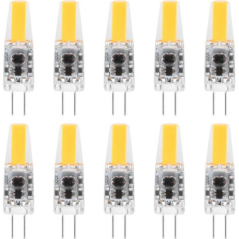 Confezione da 10 mini lampadine in silicone G4 – 1,5 W AC12 V – basso consumo energetico – auto / armadi / hotel – illuminazione