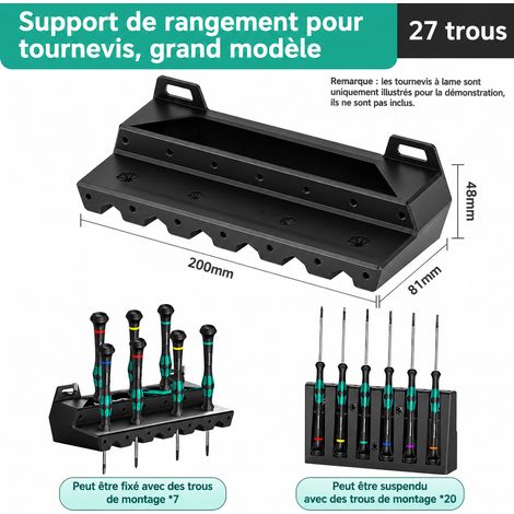 Support de rangement pour tournevis de précision 27 trous à poser ou suspendre 27 97 g – Livraison gratuite