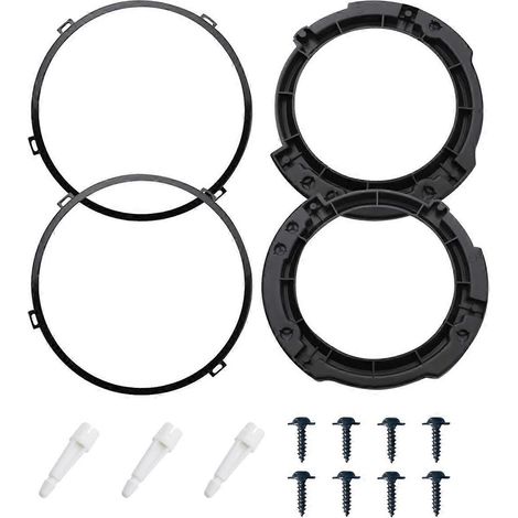 Ensemble de bagues de fixation pour phare rond de 7 pouces, noir (1/5)