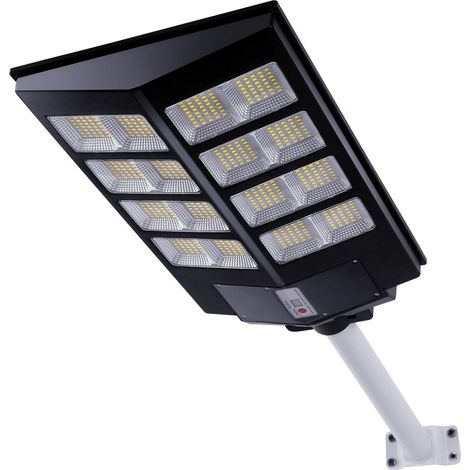 Lampione stradale Led 200W Nero con pannello solare IP66 Bianco freddo 6500K con sensore crepuscolare e di movimento Wisdom (1/5)