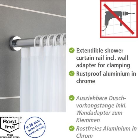 Teleskop-Brausestange LUZ, Ø 2,8 cm, 70-115 cm, chrom, WENKO (1/5)