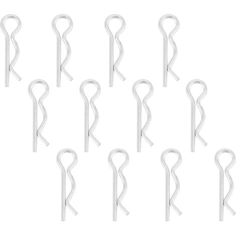Goupilles fendues de type R 1,2 x 20 mm, goupilles de retenue zinguées, clips à ressort, épingles à cheveux