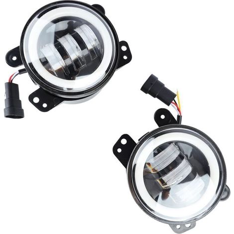 Nebelscheinwerfer, 2 Stück, Stoßstangen-Nebelscheinwerfer, wasserdicht, 4 Zoll, LED, hohe Helligkeit, Fahrleuchten, Ersatz für A-Crezuo (1/3)