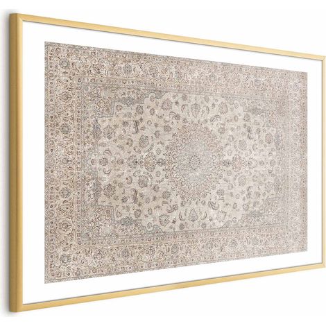 Poster - Tappeto di sabbia - un tappeto persiano consumato con ricchi motivi decorativi (1/4)