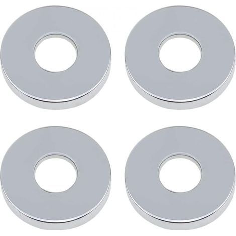 4-piece shower mixer tap rosette – Chrome-plated stainless steel – 70 mm outer diameter – For kitchens and bathrooms (1/5)