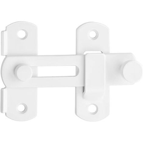 Pair Verrou Porte Interieure Loquet Porte Exterieur, Fermeture Loquet à Bascule Serrure Verrou Portail en Acier Inoxydable pour Fenêtre, Placard et Jardin, Blanc, 2,5MM Épaisseur, EMS9500-W (1/5)