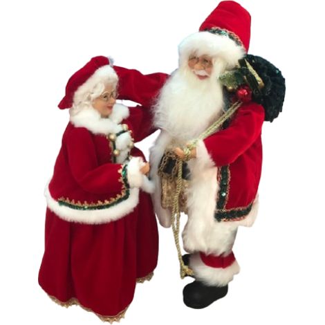 Santa with mrs santa 33x14x46 red Timstor
