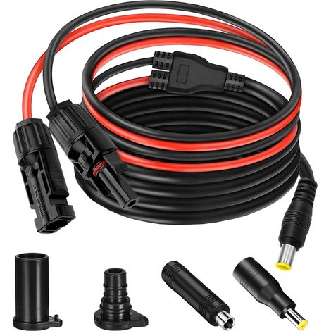 Adaptateur panneau solaire MC4 vers DC 8 mm câble d'extension, chargeur avec connecteur DC7909 vers DC8020/DC5525 pour centrale électrique portable générateur solaire (1/5)