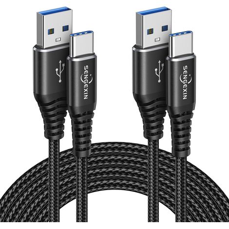 Longue Câble USB Type C [3m+3m / Lot de 2],Câble Chargeur USB Type C Charge Rapide pour Samsung Galaxy S20 S21 Plus S23 S22 Ultra S10 S10E S9,A51 A13 A52 A71 A33 A12 A21S,Sony Manette PS5,Xbox (1/5)