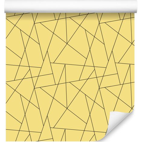 Papier peint crème à motif géométrique, fond crème pour salon et chambre 50x1000 cm (1/5)