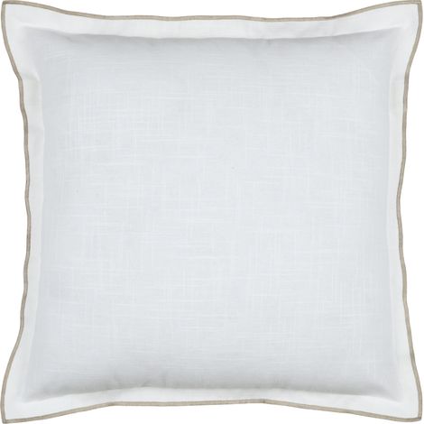Coussin coton volant plat feston noir Blanc 45x45 cm (1/2)