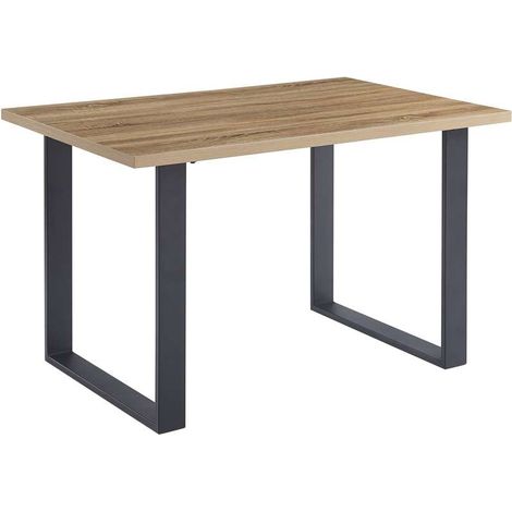Mesa para comedor fija md-Thalia acabado roble aserrado, 140cm(ancho) 75cm(altura) 90cm(fondo). (1/4)
