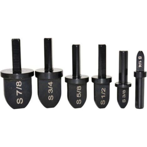 6-teiliges Crimp-Bit-Set mit 1/4", 3/8", 1/2", 5/8", 3/4" und 7/8"-Spitzen, Kupferrohr-Aufweiter für Schraubendreher, Multifunktions-Crimpwerkzeug für Kupferrohre, tragbarer Lagerstahl (1/5)
