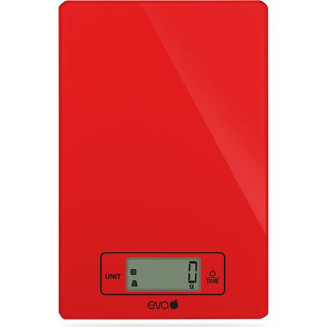 Eva bilancia digitale cucina 5 kg vetro rosso