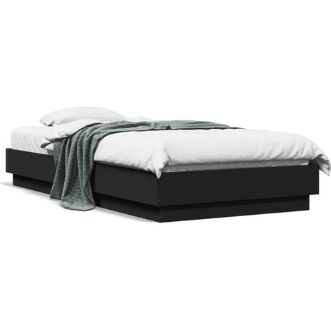 Bettgestell mit LED Schwarz 75x190 cm