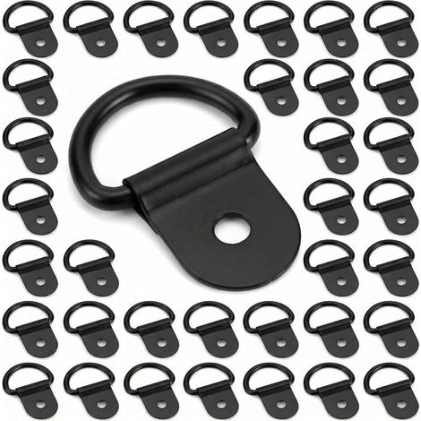 ® 30 PCS Anneaux Arrimage Crochet Arrimage en Forme de D en Fer pour Remorque Camions Bateaux Autos (1/5)