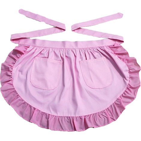 Tablier Taille - Coton 100 % - Design Dentelle - 2 Poches Avant - Pour Cuisine Service ou Costume - 1 Pièce (1/5)