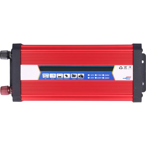 Convertisseur de puissance pour voiture 4000 W, convertisseur CC/CA à onde sinusoïdale corrigée, transformateur solaire, 24 V à 110 V (1/5)