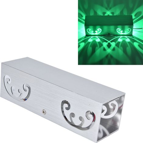 Applique murale papillon à double tête LED 2W, cadre en aluminium, lumière diffuse, applique murale papillon, plafonnier décoratif pour entrée de bar ou couloir, lumière verte (1/5)