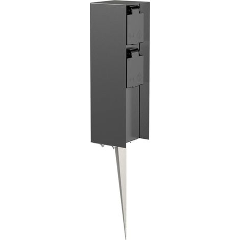 Garden Socket Column with Ground Spike for Outdoor Anthracite Square 23 cm (1/5)