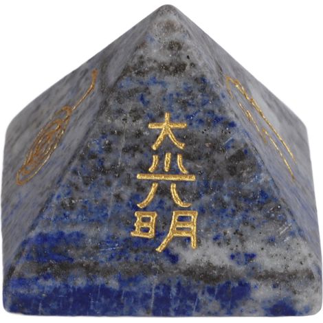 Pyramide en Lazurite pour Attirer Richesse et Prospérité, Dissiper les Énergies Négatives, Décor de Bureau, Chambre et Voiture, Générateur d'Énergie Positive (1/5)