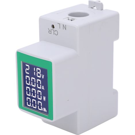PZEM 008 LCD-Digitalanzeige-Amperemeter, Voltmeter, Multifunktions-Schienenleistungsmesser, AC 50 –300 V (1/5)