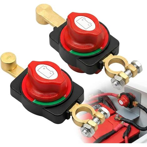 2 PCS Coupe Circuit Batterie 12V- 48V Interrupteur Coupé Circuit ON/OFF Véhicule pour Voiture, Réglable Interrupteurs de Batterie Camion/Yacht/Bus/Caravane/Moto/Bateau (1/5)