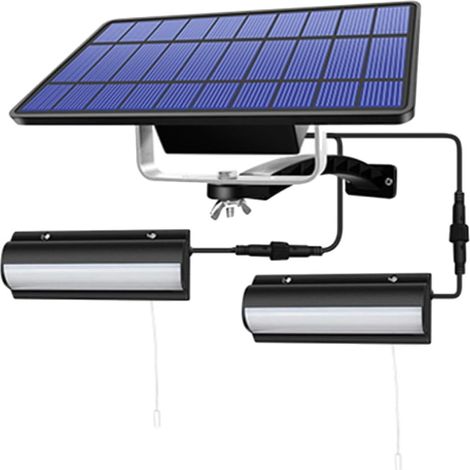 Lampe Solaire LED Applique Murale Extérieure pour Jardin et Patio, Lot 1 Unité, Éclairage Blanc Froid, Boîtier Noir Étanche Cordon D’allumage, Économie D’énergie et Haute (1/5)