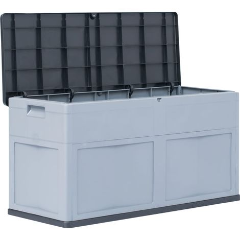 Caja de almacenamiento para jardín 320 litros gris/negro 020013030