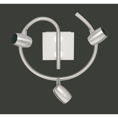 Applique Soffitto Girandola 3 Luci Faretti GU10 Acciaio Satinato Michael GD Trio (1/3)
