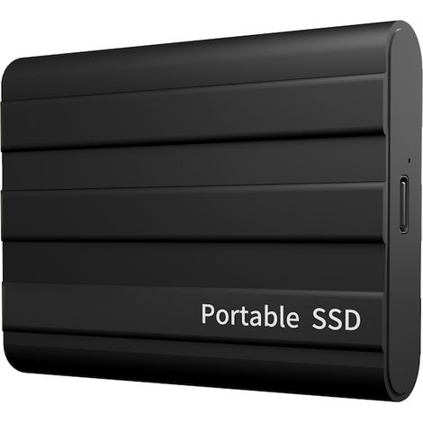 Disque dur externe SSD portable, 2 To, USB 3.0, pour PC, Mac, ordinateur de bureau, ordinateur portable, noir