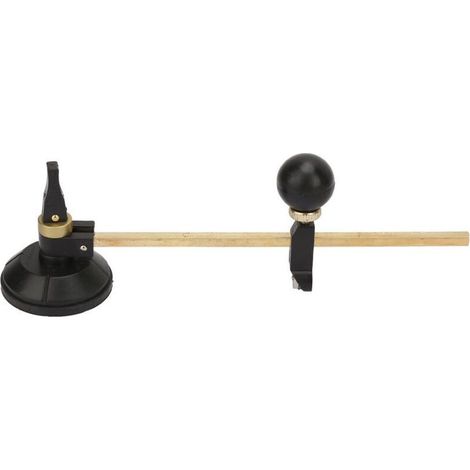 Coupe-verre à 6 roues avec compas et ventouse pour découpe circulaire (40 cm)