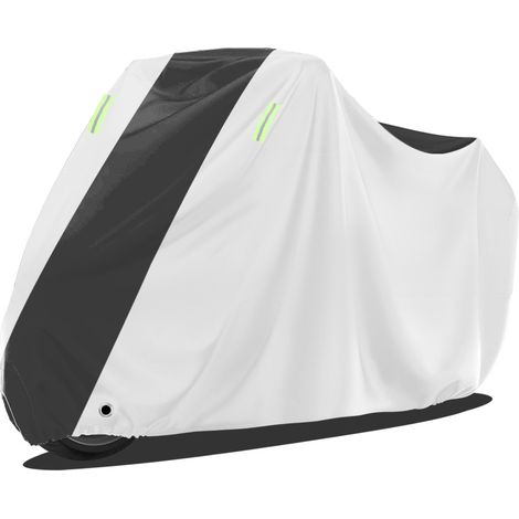 Motorradabdeckung, für sonnige und regnerische Tage, mit Schutz vor Sonne, Regen und Staub, aus Aluminiumfolie, CZ-114, schwarze Nähte, 4XL (295110140cm)