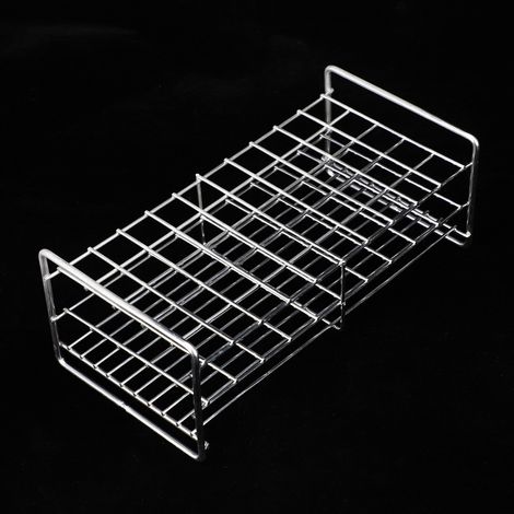 Support pour tubes à essai en fil d'acier inoxydable 18,5 mm x 50 trous, support pour tubes à essai à trous carrés, support pour tubes à essai médicaux