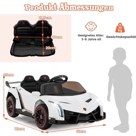 Auto elettrica lamborghini per bambini con telecomando fari a led clacson e musica bianca 88304875 88304875 88304875 88304875 88304875 88304875 88304875 88304875 88304875 88304875 88304875 88304875