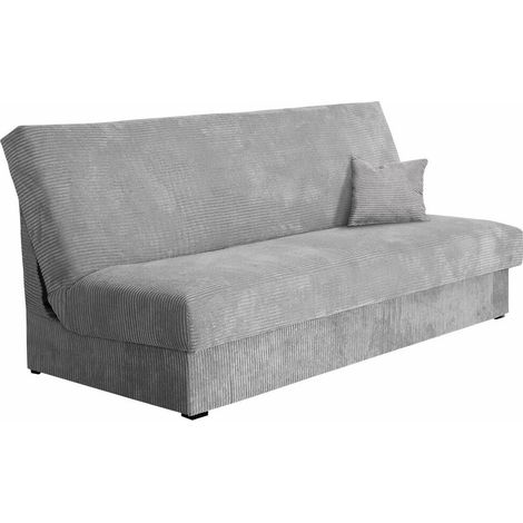 Mobilier1 – Canapé convertible 3 places en velours avec fonction couchage – Mécanisme Click-Clack – Dimensions 80x175cm – Fabriqué en Union Européenne (1/5)