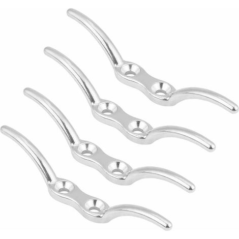 Ganchos para cornamusas, 4 piezas de cornamusas de amarre, ganchos para cabos de mástil, ganchos para cornamusas de cuerda, acero inoxidable, pulido al agua de mar y anticorrosión, herrajes de fijació (1/5)