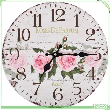 Horloge murale - V GEBY - Fleur - Vintage - 30 cm - Multicolore (1/4)