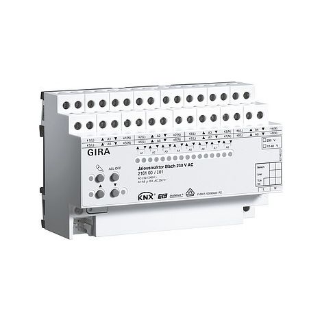 Gira Attuatore tapparelle 8f AC 230 V Manuale KNX REG [216100], 2161 00